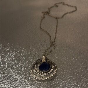 Paparazzi Elegant Silver and Blue Pendant Necklace